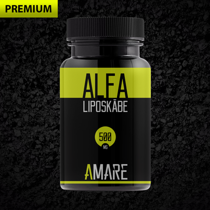 Premium Alfa Lipo rūgštis, 60 kapsulių, 500 mg (ALA – alpha lipoic acid). Maisto papildas, vitaminai.