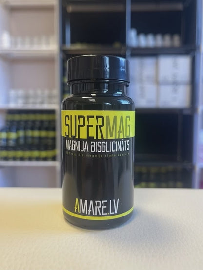 SUPERMAG – Magneesiumbisglütsinaat, Premium, 500 mg, 60 kapslit (Magnesium Bisglycinate). Toidulisand, vitamiinid.